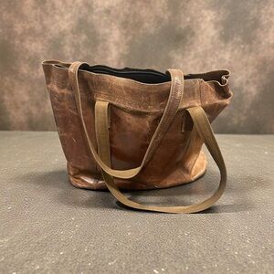 Brown Genuine Leather Tote Bag